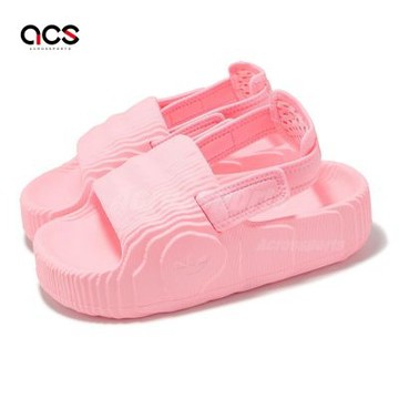 adidas 涼鞋 Adilette 22 XLG W 女鞋 粉紅 魔鬼氈 厚底 地形圖 涼拖鞋 愛迪達 IF9492