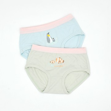 minihope沉靜海洋女童三角褲(2件組C)