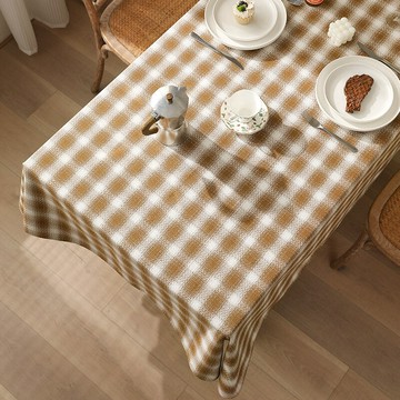 『百貨屋二號』復古格子餐桌布長方形高級感餐廳桌布裝飾防塵蓋巾客廳茶幾蓋巾