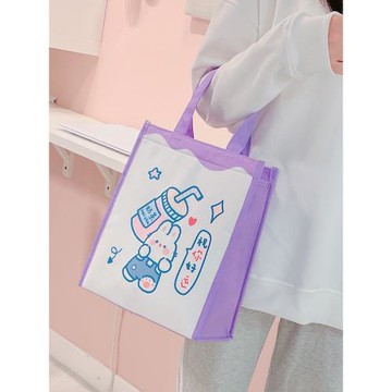 手提袋女大容量上班飯盒包手提袋帶飯帆布包防水小學生拎書袋便當