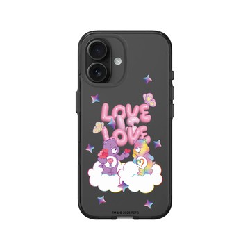 iPhone 16 Clear (相機按鈕) 酷墨灰 - Care Bears - Love Is Love