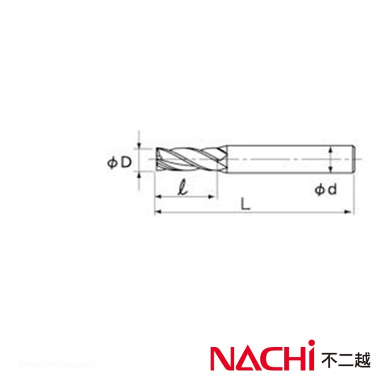 不二越 ナチ Gエンドミル・スタンダード 4GE14 14.0XS4 | LINEショッピング