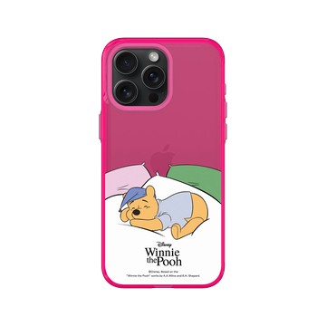iPhone 15 Pro Max Clear 粉漾桃 - 迪士尼-小熊維尼 Disney Winnie The Pooh - 枕頭上的維尼