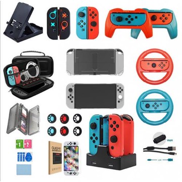 Switch OLDE保護套手柄方向盤套游戲機收納盒PC透明殼座大套裝包