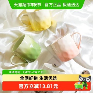 舍里奶呼呼馬克杯高顏值漸變辦公室水杯情侶閨蜜對杯咖啡杯套裝