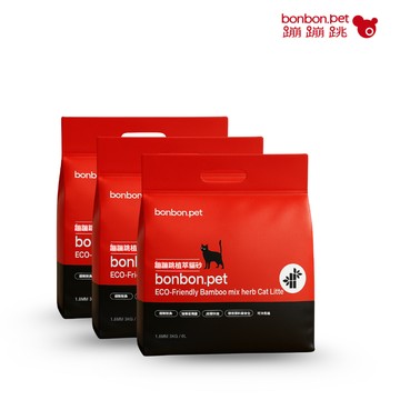 蹦蹦跳 植萃環保貓砂/ 鮮竹&艾草(6L/包)-3包組