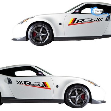 racing 車身貼 拉花 60cm 遮刮痕 車貼 貼紙 黑 白 2色沂軒精品 a0649