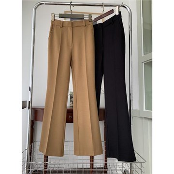 博主西褲 高腰顯瘦銅氨醋纖羊毛西褲女秋垂感微闊腿休閑褲