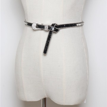 現貨+預購 腰帶皮革腰封皮帶寬版腰帶女牛仔褲腰帶休閒褲長褲-水鑽扣頭漆皮串珠女配件3色73vh44【獨家進口】【米蘭精品】