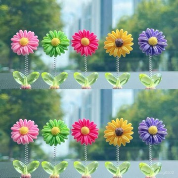 ⚡臺灣有貨⚡汽車新款搖頭嚮日葵擺件網紅可愛花朵太陽用品中控臺裝飾車載 9DBV