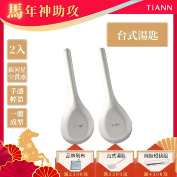 TiANN 鈦安純鈦餐具 安全不燙手 經典台式湯匙 2入(快)