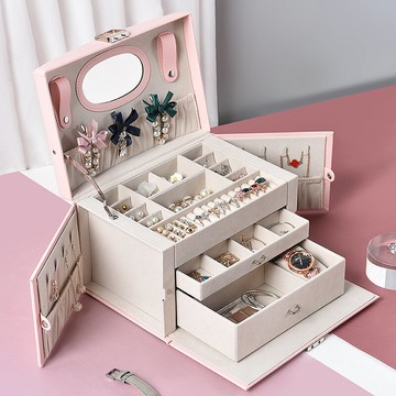 首飾盒 收納盒歐式高檔奢華精致ins風耳釘手飾品收納盒大容量家用【MJ3946】