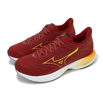 [ACS] Mizuno 慢跑鞋 Wave Rider 28 男鞋 紅 黃 支撐 波浪片 回彈 運動鞋 美津濃 J1GC2403-55