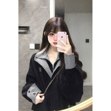 免運 台灣出貨 鼕季韓係減齡穿搭女網紅辣妹顯瘦拚接夾剋外套炸街短裙兩件套裝潮限時下殺 012