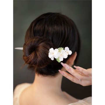 醋酸發簪新中式花朵仙氣簪子女古風盤頭發飾旗袍丸子頭日常漢服