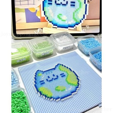 台灣出貨 拼豆 拼豆材料包 拼豆套組 拼豆豆拼豆材料包熨斗拼豆豆手工diy材料包套裝3d立體兒童益智拼圖玩具