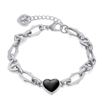 RJ New York 酷炫愛心滴油鈦鋼麻花手鍊(2色可選)