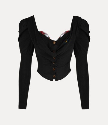 Vivienne Westwood Bea Corset Cardigan Merino Wool / Silk Black 42 Women