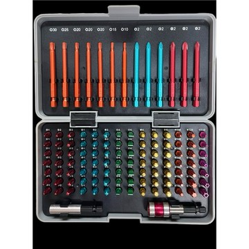 113入 起子頭組 電動起子頭 彩色起子頭 手工具 常用規格 披頭 鑽頭 DIY維修 十字 一字 工具車 收納盒