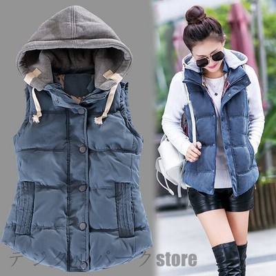 ダウンベスト レディース ベスト フード付き 大人 通勤 秋冬 通販 Lineポイント最大get Lineショッピング