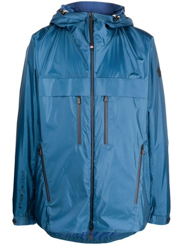 Moncler Grenoble - zip-up hooded lightweight jacket - men - Polyester/Polyamide/Polyamide/Polyester/Down/Feather - 4 - Blue