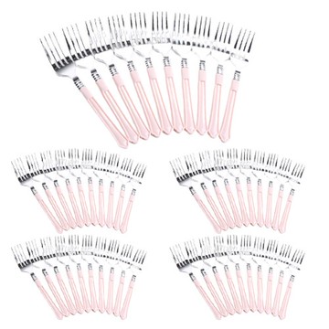 派對擺盤叉子 (10入) 5件組  5個  粉色的