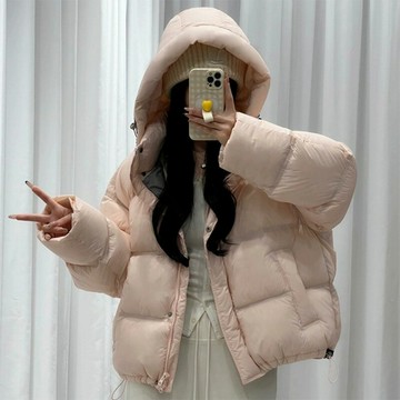 【巴黎精品】現貨+預購頂級真羽絨外套90%鵝絨羽絨衣秋冬外套保暖上衣大碼休閒女裝-連帽泡芙短款5色a1lr29