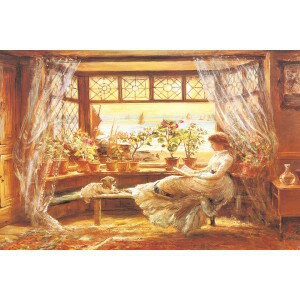 P2 - 窗前閱讀的女孩與狗 THE LADY AND PUPPY 1000片拼圖  01-025