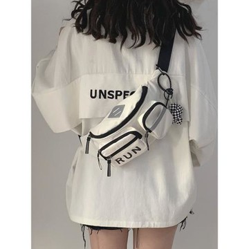 運動腰包女2025新款潮牌ins學生跑步健身小背包簡約百搭斜挎胸包