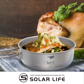 鎧斯Keith Ti5326純鈦輕量環保折疊握把湯碗.戶外居家野外露營無毒鈦金屬摺疊握把柄飯菜湯麵碗隨身環保餐具