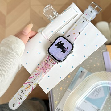 卡通TPU矽膠錶帶 適用 apple watch s11 蘋果錶帶 iwatch 10 9 8 7 6 SE 46mm
