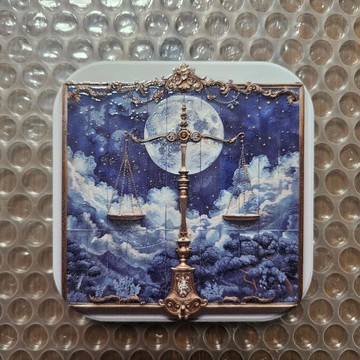 天秤座-晶雕陶瓷吸水杯墊