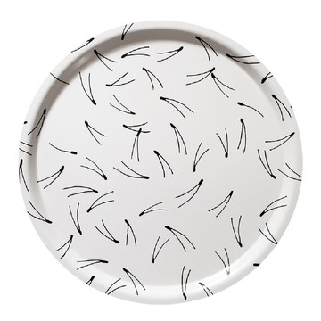圓型托盤-BARR TRAY, WHITE/BLACK (38cm)