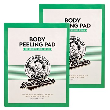 mom's Bath recipe 身體去角質棉片 扁柏香 綠色 8片  2盒