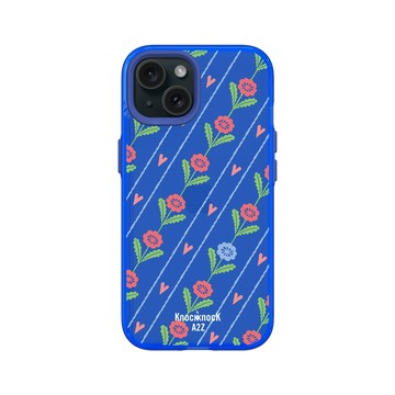 iPhone 15 Clear 激光藍 - Knock Knock A2Z - 皇家春天花卉