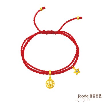 J code真愛密碼金飾 巨蟹座-法蒂瑪 黃金紅繩手鍊