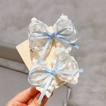 【蜜糖の髮飾】臺灣出貨韓式蕾絲蝴蝶結兒童頭飾小女孩氣質花邊髮夾重手工高檔頭飾髮卡子