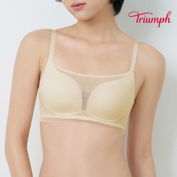 黛安芬-勻體魔塑系列 無鋼圈平口內衣 C-D 奶油｜11R2032 VS