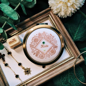 伴娘禮/姊妹禮/捧花禮 - 元氣向日葵 隨身鏡 (可客製姓名)