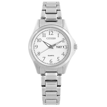 CITIZEN / EQ0610-53A /數字刻度 星期日期 日本機芯 不鏽鋼女錶 白色 27mm