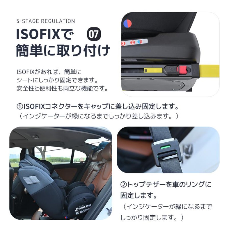 チャイルドシート ISOFIX 新生児 0歳〜10歳 360度回転式 ジュニア