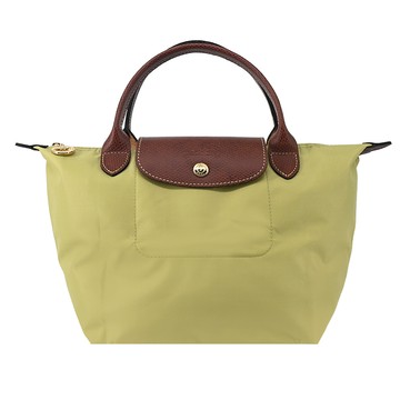 LONGCHAMP LE PLIAGE系列短把再生尼龍摺疊水餃包(小/開心果綠)