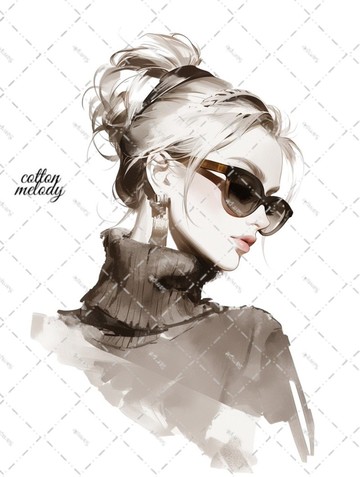 原創貼紙 no.7565 人物貼紙 原創貼紙 女孩貼紙 原創人物貼紙