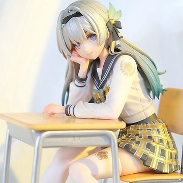 課桌JK流螢手辦 午休托腮校服少女 教室場景二次元收藏擺件禮物生日禮物 禮物生日禮物 禮物