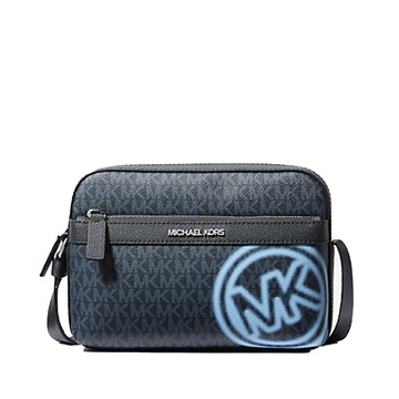 【Michael Kors】防刮皮革滿版斜背包-深藍