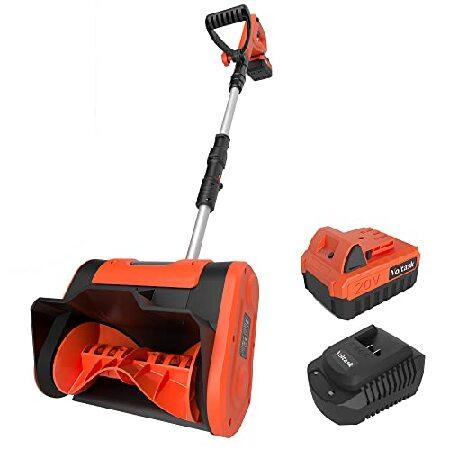 VOLTASK Cordless Snow Shovel, 20V 10-Inch 4-Ah Cordless Snow Blower, Battery Snow Blower with Adjustable Front Handle (4-Ah Battery ＆ Quick Charg