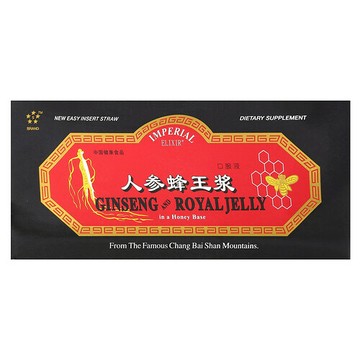 Imperial Elixir, 人參和蜂統領漿，30 瓶，每瓶 0.34 液量盎司（10 毫升）