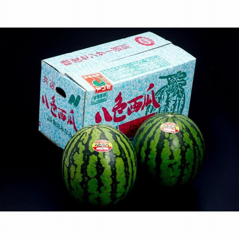 スイカ 西瓜 新潟県産「八色スイカ」大玉2玉 計約14kg 秀品