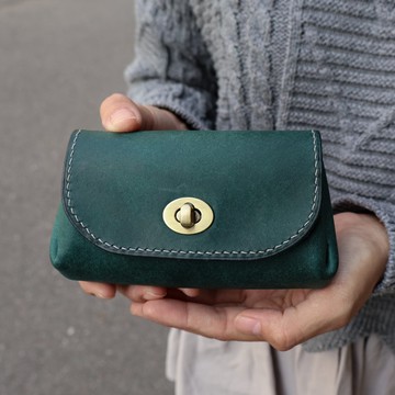 【QueeniQue】經典多層小包/真皮全手縫/Pueblo植鞣系列