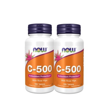 【NOW 娜奧】維生素C-500 玫瑰果錠​100錠 2入特惠組~效期04/2028~優惠~Now Foods 0670